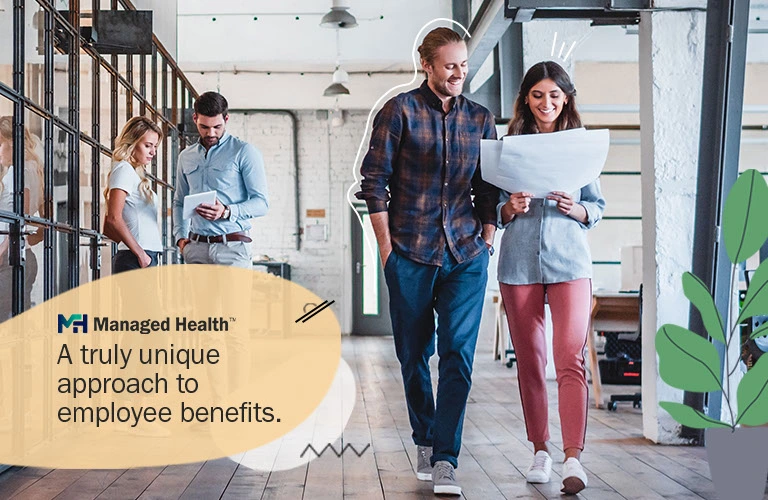 Managed Health Tagline With Happy People